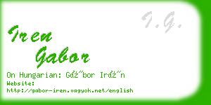 iren gabor business card